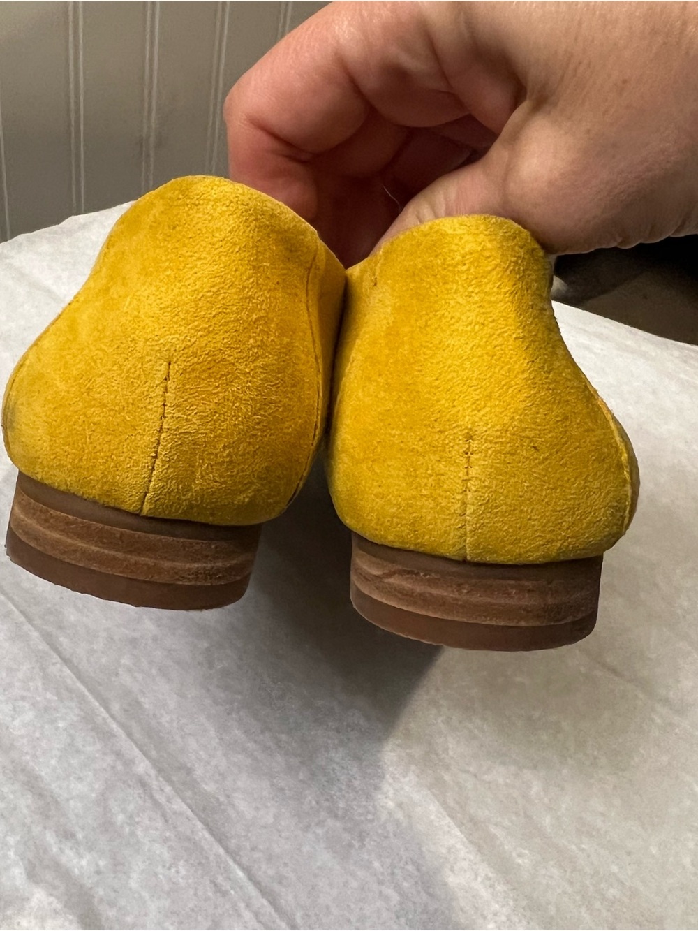 Antonio Melani Suede penny loafers in mustard yellow size 7 1/2 - Picture 7 of 12